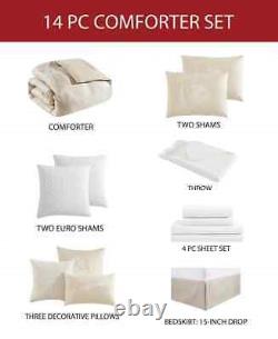 Hallmart Collectibles Paris Celeste Reversible 14-PC King Comforter Set Ivory