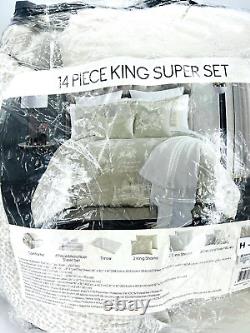 Hallmart Collectibles Paris Celeste Reversible 14-PC King Comforter Set Ivory