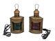 Handcrafted Nautical Set Of Two Port And Starboard Electric Lantern 12 Inch