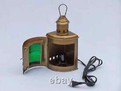 Handcrafted Nautical Set Of Two Port and Starboard Electric Lantern 12 Inch