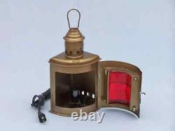 Handcrafted Nautical Set Of Two Port and Starboard Electric Lantern 12 Inch