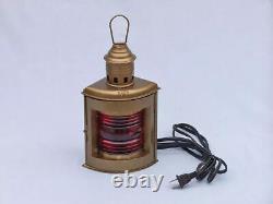 Handcrafted Nautical Set Of Two Port and Starboard Electric Lantern 12 Inch