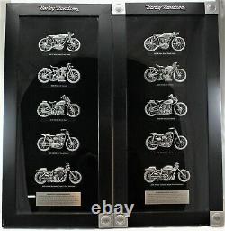 Harley Davidson Framed Shadow Box Legendary Racing Machines Set of Two