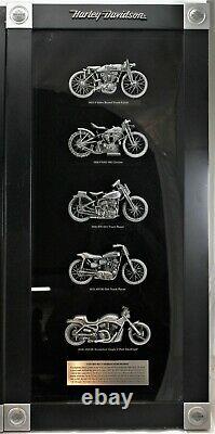 Harley Davidson Framed Shadow Box Legendary Racing Machines Set of Two