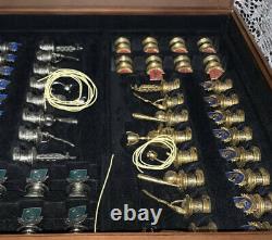 Harry Potter Quidditch Chess Set 24K Gold Plated See Att Pic Damage On Two Pcs