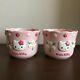 Hello Kitty Flower Kitty Flowerpot Flower Pot Planter Two Set 1997 Sanrio Retro