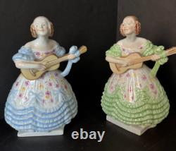 Herend Porcelain SET Two girls playing guitar Mrs Dery Figurines