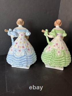 Herend Porcelain SET Two girls playing guitar Mrs Dery Figurines