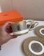 Hermes Mosaique Au 24 Big Logo Gold Porcelain Coffee Tea Cup Saucer Set Of 2 Two