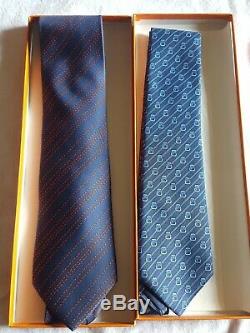 Hermes Ties, set of two, New Unused in the box from a private collection