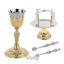 Holy Communion Two-Colored Chalice Set 5 Pieces Paten Lance Christian Church