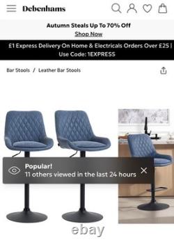 Homcom Set Of Two Bar Stools In Blue BNIB Collection Only