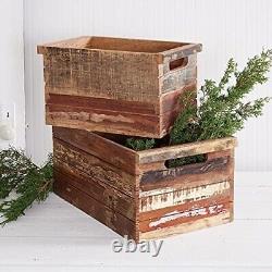 Home Décor Multicolor Organizer Reclaimed Wood Crates Set Of Two