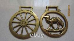 Horse Brass Set of Two Unique Vintage Design Wheel Camel Home Decor Wall Hanging