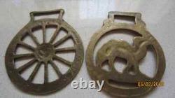 Horse Brass Set of Two Unique Vintage Design Wheel Camel Home Decor Wall Hanging