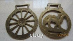 Horse Brass Set of Two Unique Vintage Design Wheel Camel Home Decor Wall Hanging