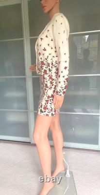 Hugo Buscati Collection Vintage Romantic Floral Feminine Wool Dress Cardigan Set