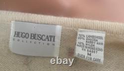 Hugo Buscati Collection Vintage Romantic Floral Feminine Wool Dress Cardigan Set