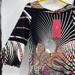 IC Collection Connie K Rainbow Outfit Top Pants Stripe Paisley Womens S, M