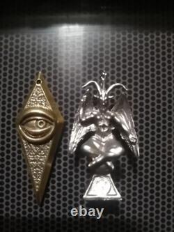 Illuminati, Masonic, Baphomet ritual pendant set of two