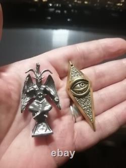 Illuminati, Masonic, Baphomet ritual pendant set of two