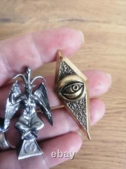 Illuminati, Masonic, Baphomet ritual pendant set of two