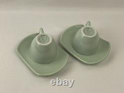 Illy Art Collection 2004 Espresso Green 2 Cup & 2 Saucer Set