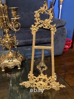 Italian Clock with TWO Candelabras 3 Piece Garniture Set