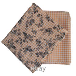 Italian top designer orange gingham cotton fabrics combo set Made in Italy