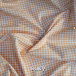 Italian top designer orange gingham cotton fabrics combo set Made in Italy