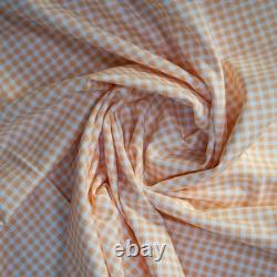 Italian top designer orange gingham cotton fabrics combo set Made in Italy