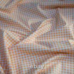 Italian top designer orange gingham cotton fabrics combo set Made in Italy