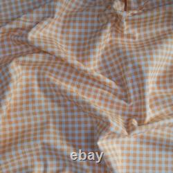 Italian top designer orange gingham cotton fabrics combo set Made in Italy