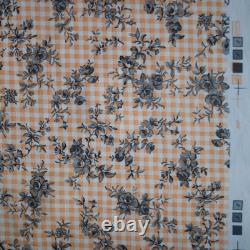 Italian top designer orange gingham cotton fabrics combo set Made in Italy