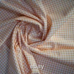Italian top designer orange gingham cotton fabrics combo set Made in Italy