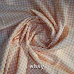 Italian top designer orange gingham cotton fabrics combo set Made in Italy