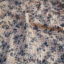 Italian top designer orange gingham cotton fabrics combo set Made in Italy