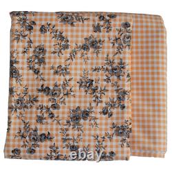 Italian top designer orange gingham cotton fabrics combo set Made in Italy