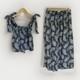 J. Crew Collection Ratti Pacific Paisley Set Skirt + Tie Shoulder Tank, Blue, Sm