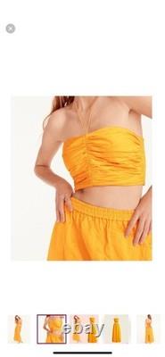 J. Crew Collection textured satin skirt set in Rich Gold Pockets Size Small