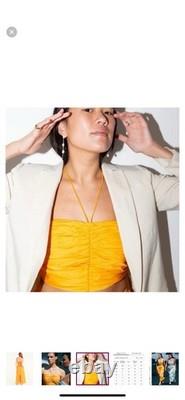 J. Crew Collection textured satin skirt set in Rich Gold Pockets Size Small