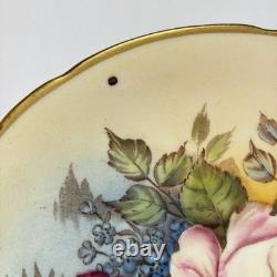 Ja Bailey Signed Aynsley England Bone China Cabbage Rose Teacup Saucer Set
