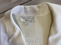 Jacket And Pant Suit St John Collection By Marie Gray Textured Belted Size Small