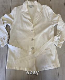 Jacket And Pant Suit St John Collection By Marie Gray Textured Belted Size Small