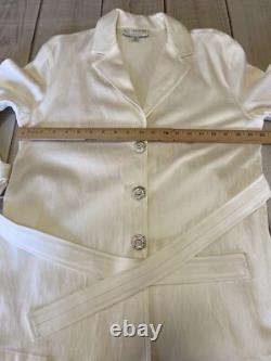 Jacket And Pant Suit St John Collection By Marie Gray Textured Belted Size Small