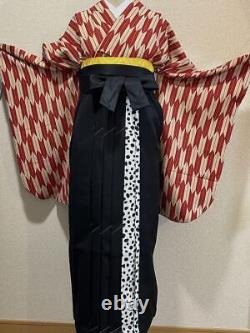 Japanese Kimono 3-Piece Hakama Set Two Shaku Sleeves Ceremony