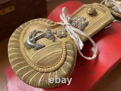 Japanese Navy Two Corners Hat Epaulettes Set With Box Military Antique JAPAN
