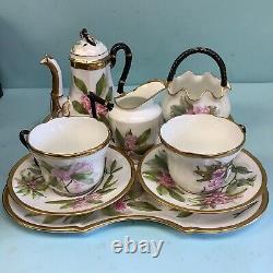 Japanese Porcelain Tea Set for Two in Case 9 Pieces