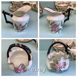 Japanese Porcelain Tea Set for Two in Case 9 Pieces