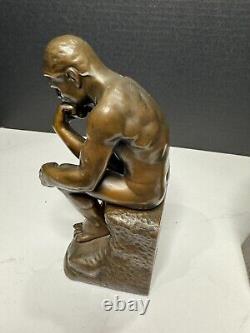 Jennings Brothers Vintage SET TWO THE THINKER Bookends CAST IRON JB 2176